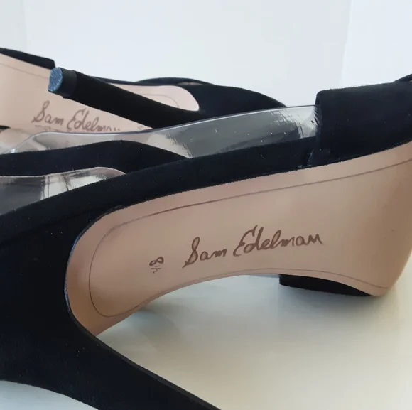 SAM EDELMAN Aly Ankle Strap Black Suede Dressy High Heel Sandal Sz 8.5 - NWT - Picture 10 of 10